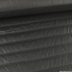 Tissu Matelassé rayures pour doudoune Noir
