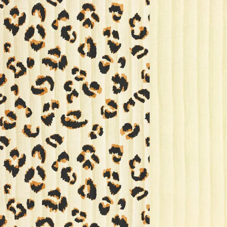 Tissu Matelassé vertical Fauve - Léopard Ecru - OEKO TEX