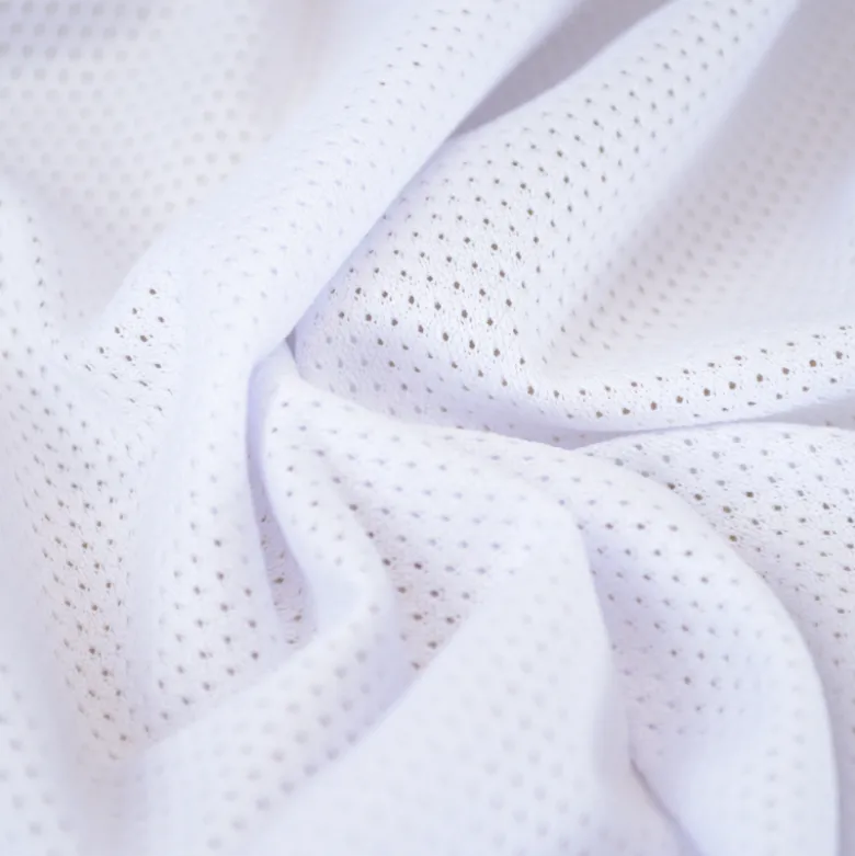 Tissu mesh ajouré microfibre pour vetements de sport et maillot de bain- Blanc