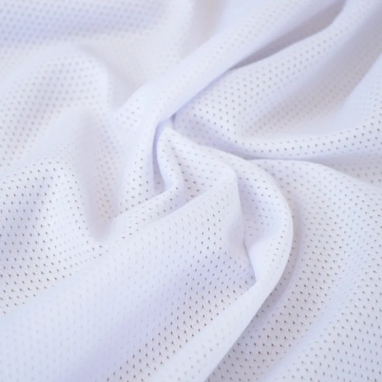 Tissu mesh ajouré microfibre pour vetements de sport et maillot de bain- Blanc