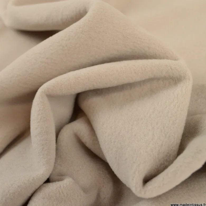 Tissu Micro polaire beige - OEKO TEX