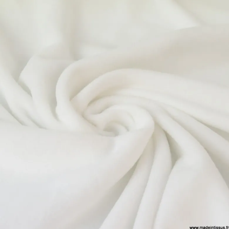 Tissu Micro polaire Blanc - OEKO TEX