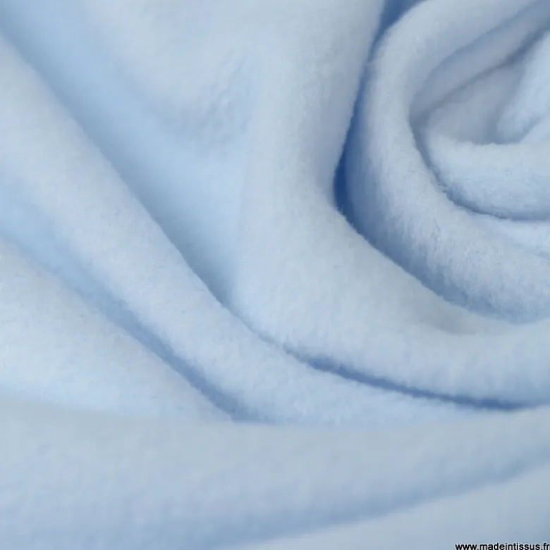 Tissu Micro polaire bleu Campanule - OEKO TEX