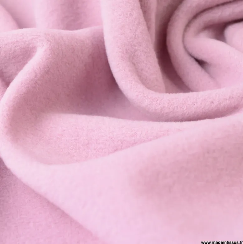 Tissu Micro polaire Rose Poudré - OEKO TEX