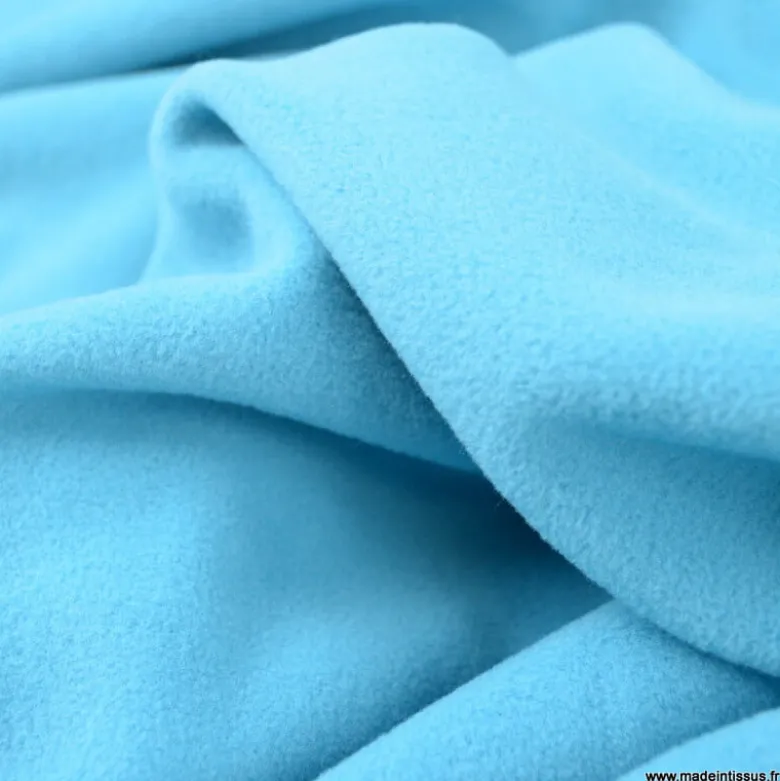 Tissu Micro polaire turquoise- OEKO TEX