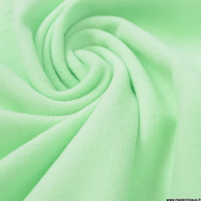 Tissu Micro polaire vert Menthe - OEKO TEX