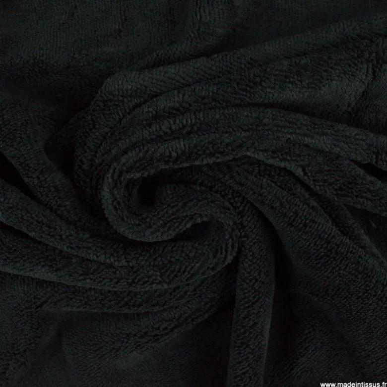 Tissu micro éponge de bambou Noir - OEKO TEX