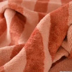 Tissu micro éponge de bambou à rayures Marsala et Paprika