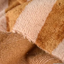 Tissu micro éponge de bambou à rayures Skin et Caramel