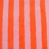 Tissu micro éponge de bambou à rayures Rose et Tangerine