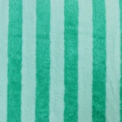 Tissu micro éponge de bambou à rayures Menthe et Emeraude