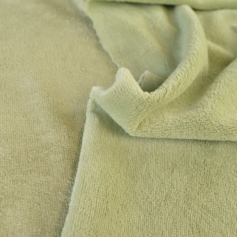Tissu micro éponge de bambou Vert amande - OEKO TEX