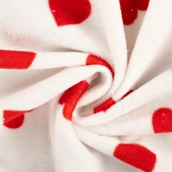 Tissu micro éponge motif coeurs fond blanc - OEKO TEX standard 100