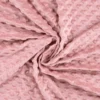 Tissu minky motif coeur coloris Vieux Rose