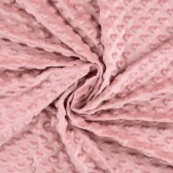Tissu minky motif coeur coloris Vieux Rose