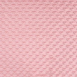 Tissu minky motif coeur coloris Vieux Rose