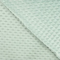 Tissu minky motif coeur coloris Vert Céladon