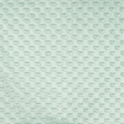 Tissu minky motif coeur coloris Vert Céladon