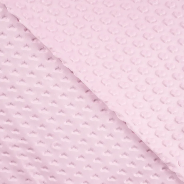 Tissu minky motif coeur coloris Rose