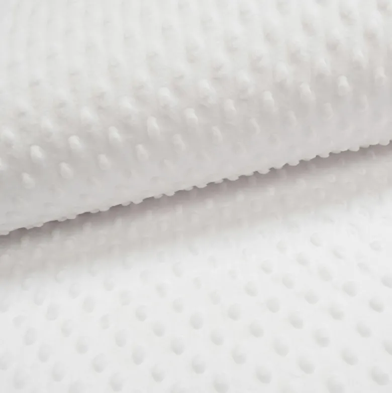 Tissu minky POIS BLANC - OEKO TEX