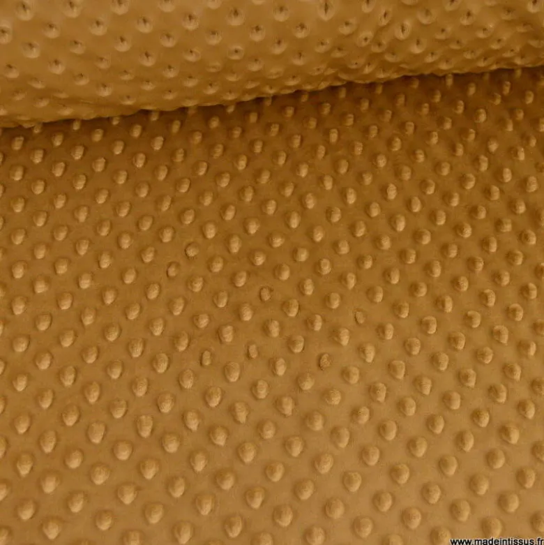 Tissu minky pois Caramel - OEKO TEX