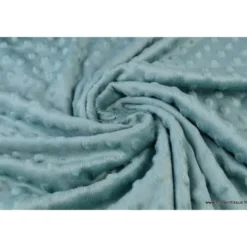 Tissu minky pois celadon - OEKO TEX