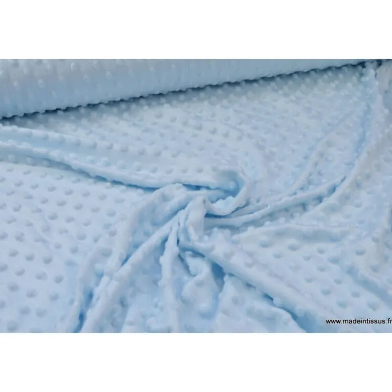 Tissu minky POIS CIEL - OEKO TEX