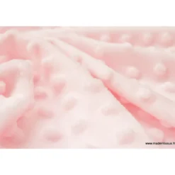 Tissu MINKY POIS coloris rose - OEKO TEX