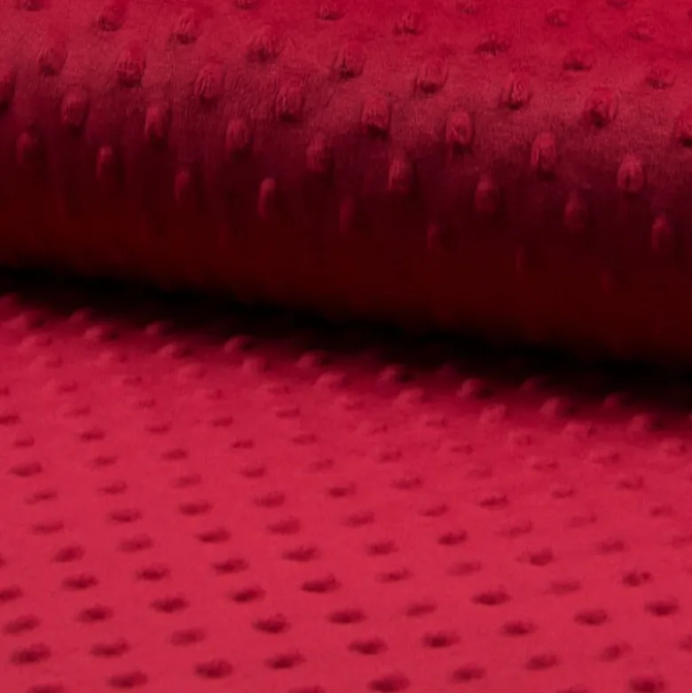 Tissu minky pois Fraise