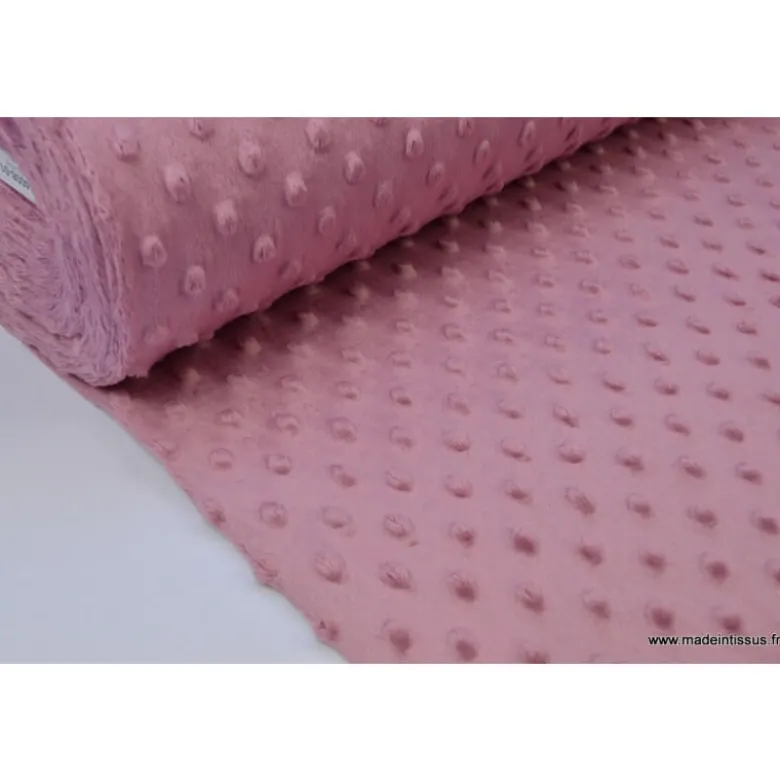 Tissu minky POIS Framboise - oeko tex