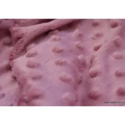 Tissu minky POIS Framboise - oeko tex