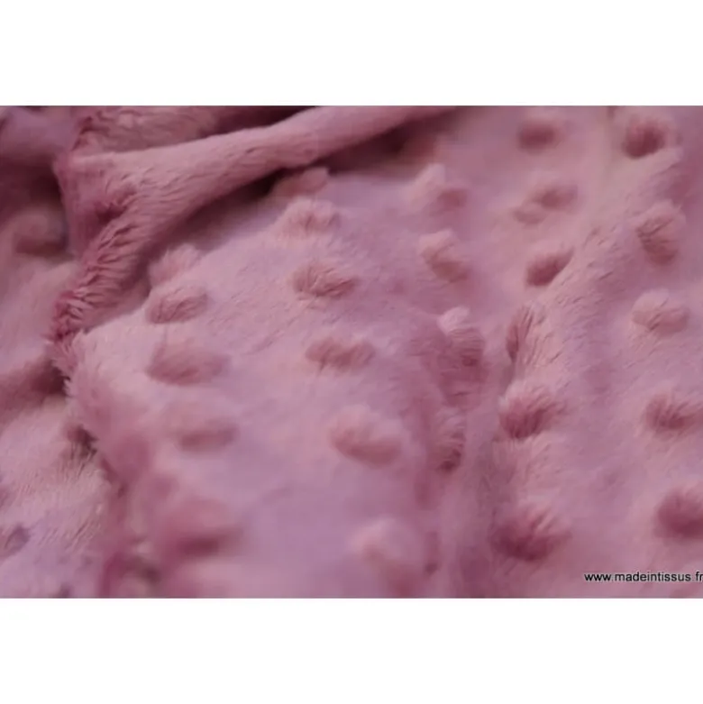 Tissu minky POIS Framboise - oeko tex