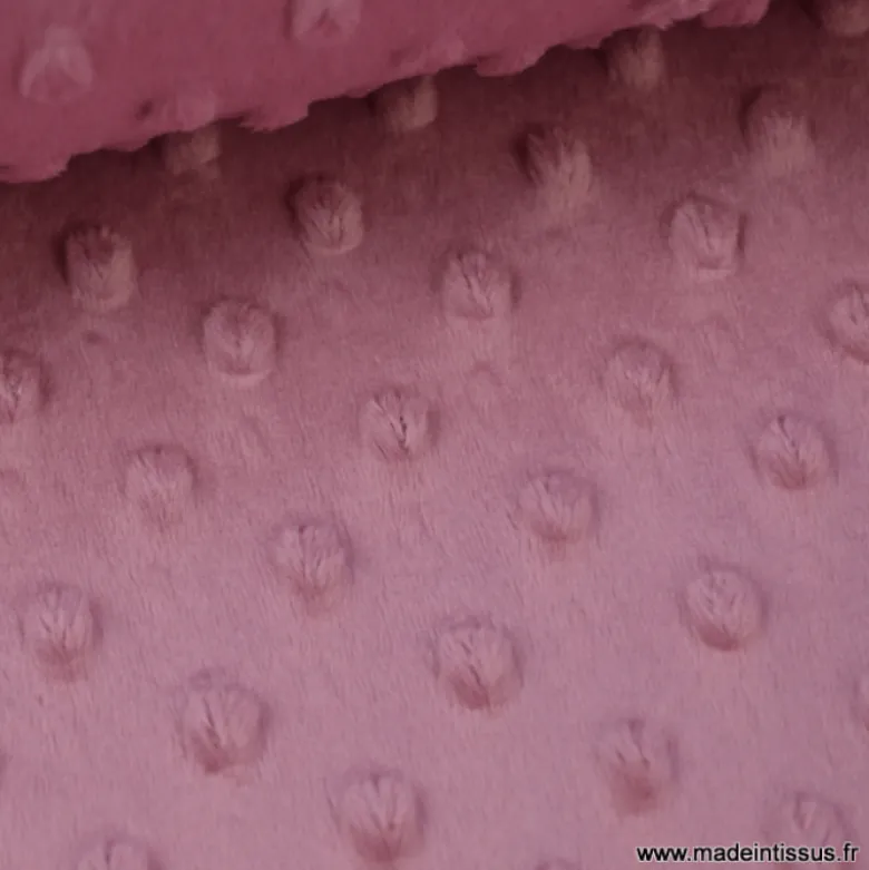 Tissu minky POIS Framboise - oeko tex