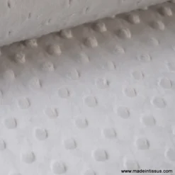 Tissu minky POIS GRIS - OEKO TEX