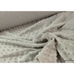 Tissu minky POIS GRIS - OEKO TEX