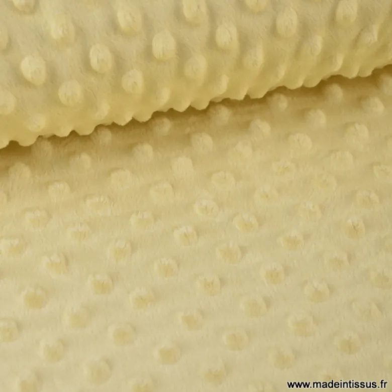 Tissu minky pois jaune - OEKO TEX