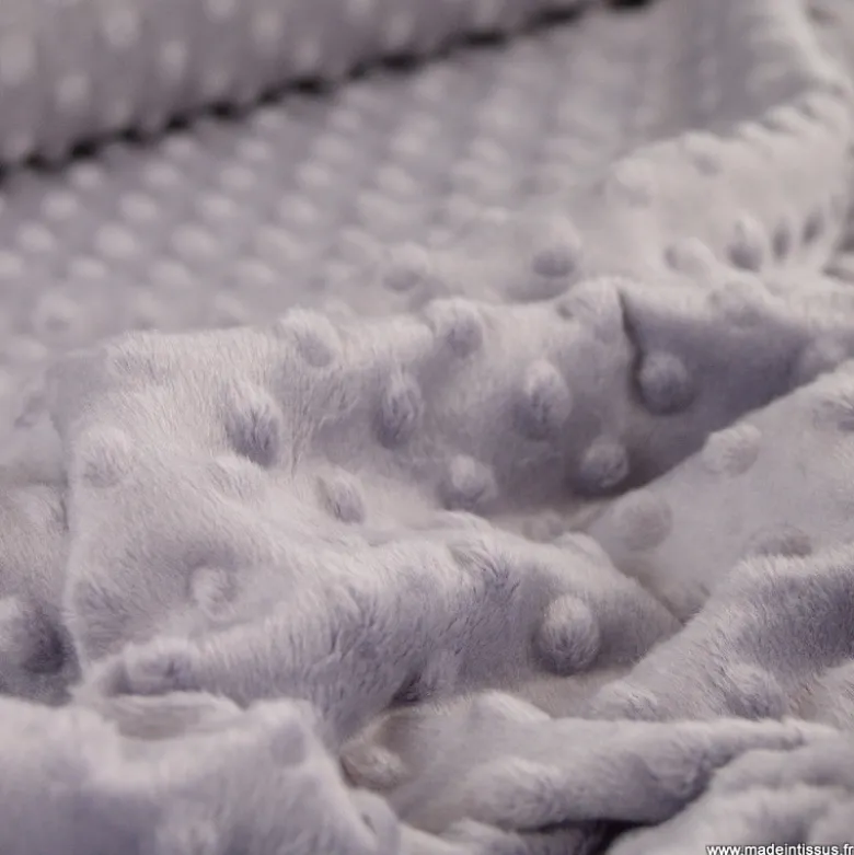 Tissu minky pois Lilas clair - OEKO TEX