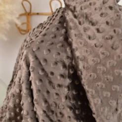 Tissu minky pois marron glacé - OEKO TEX