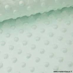 Tissu minky POIS MENTHE clair 21 - OEKO TEX