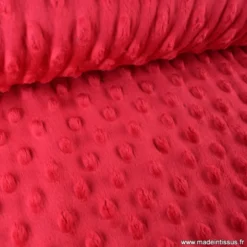 Tissu minky pois rouge - OEKO TEX