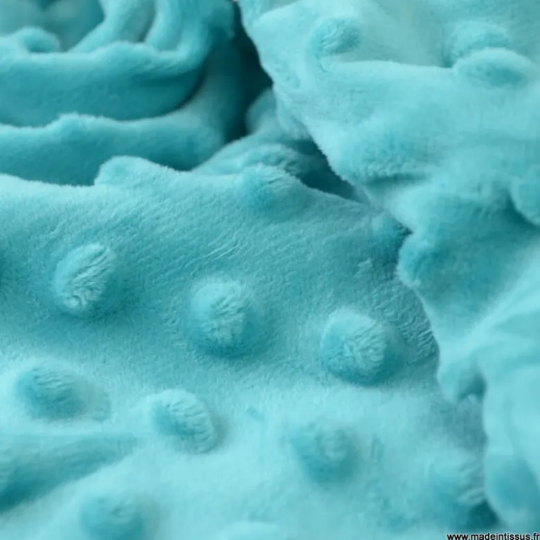 Tissu minky pois Turquoise
