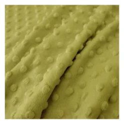 Tissu minky pois vert anis
