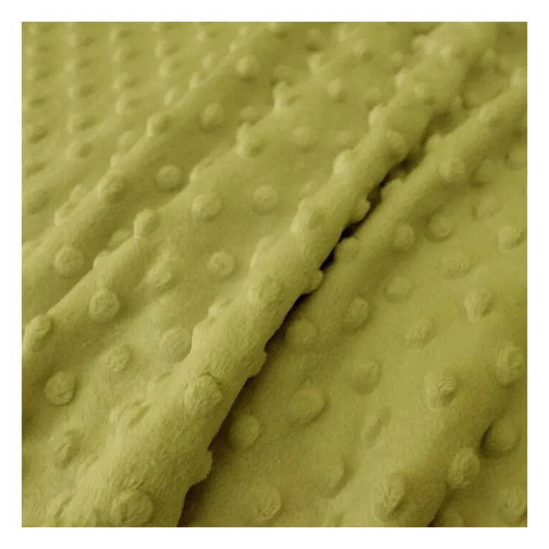 Tissu minky pois vert anis