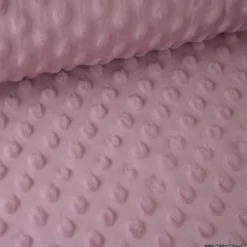 Tissu minky POIS VIEUX ROSE - OEKO TEX