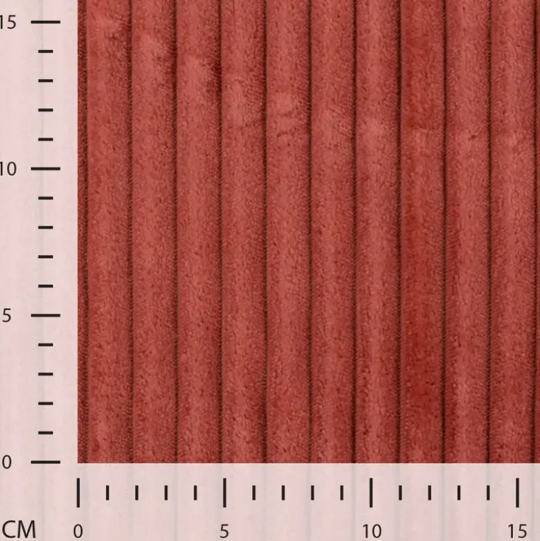 Tissu minky Rayures côtelé coloris Terracotta