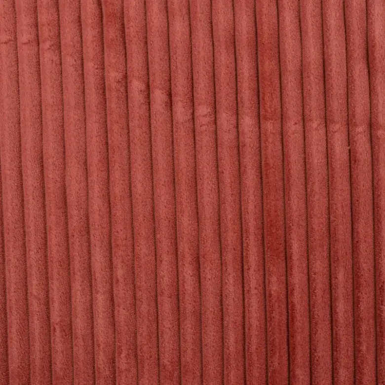 Tissu minky Rayures côtelé coloris Terracotta