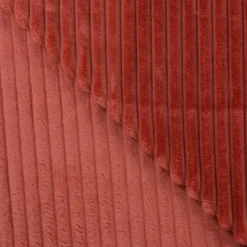 Tissu minky Rayures côtelé coloris Terracotta