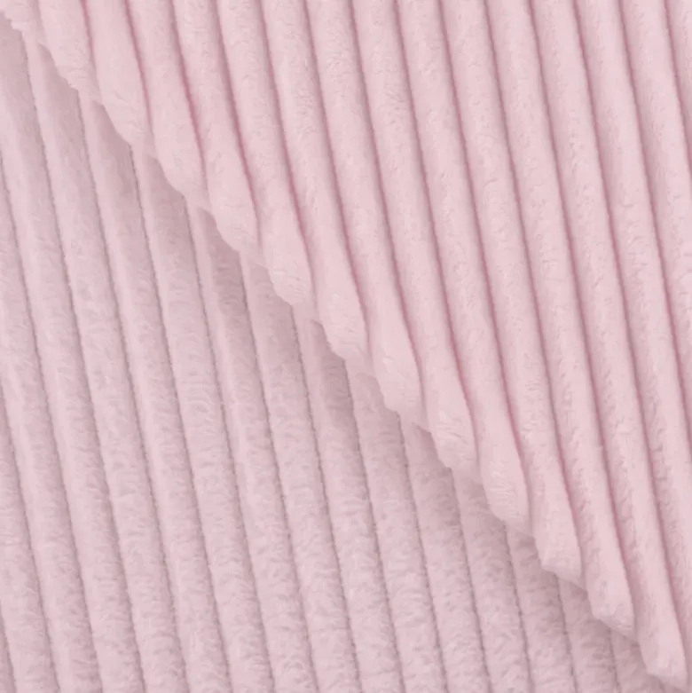 Tissu minky Rayures côtelé Ernest coloris Rose
