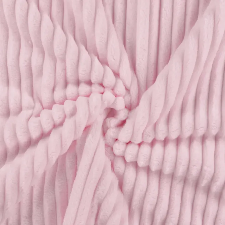 Tissu minky Rayures côtelé Ernest coloris Rose
