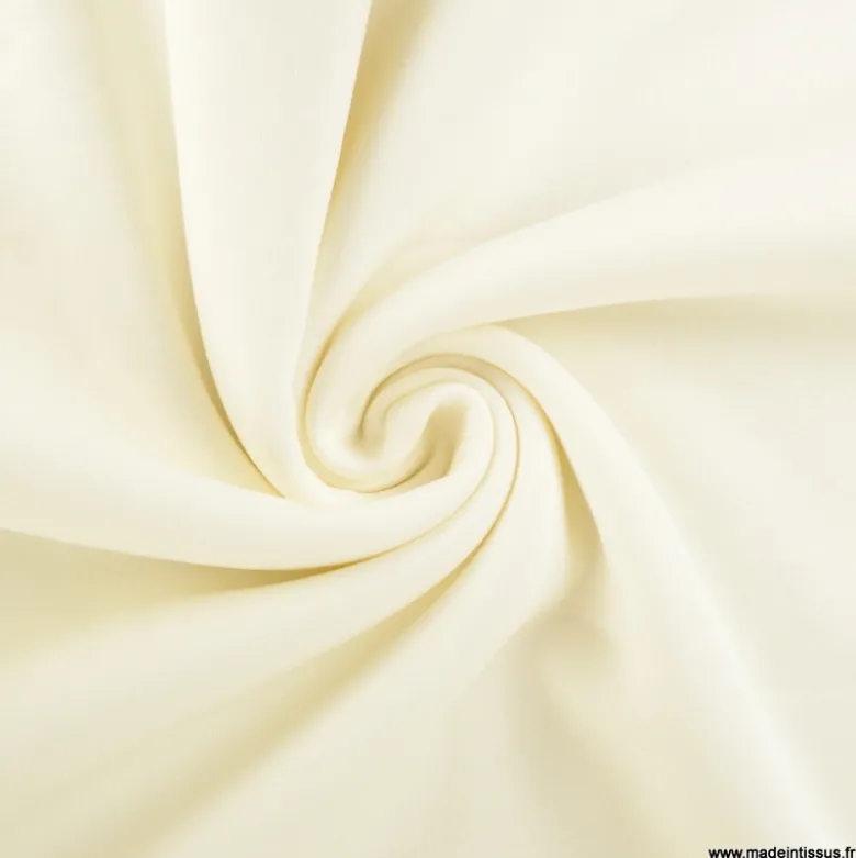 Tissu molleton sweat uni blanc cassé - OEKO TEX